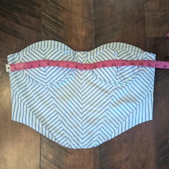 Ser.O.Ya Melanie Blue and White Corset Top NWT, US L - Picture 4 of 6